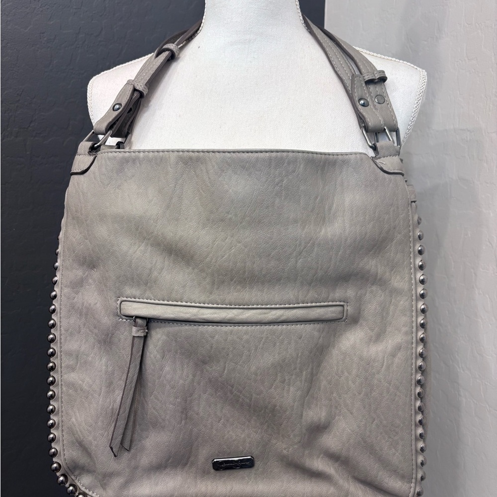 Jessica Simpson Gray Leather Shoulder Bag